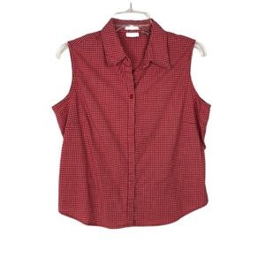 Vintage Fiorlini International Red Plaid Sleeveless Top